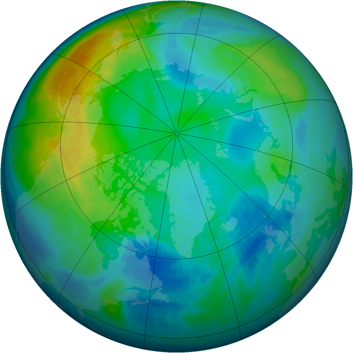 Arctic ozone map for 06 November 1983